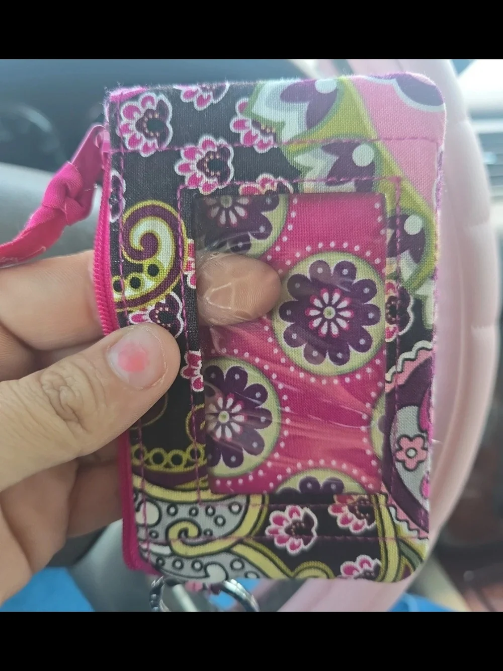 Vera Bradley Pink Paisley Floral Key Pouch